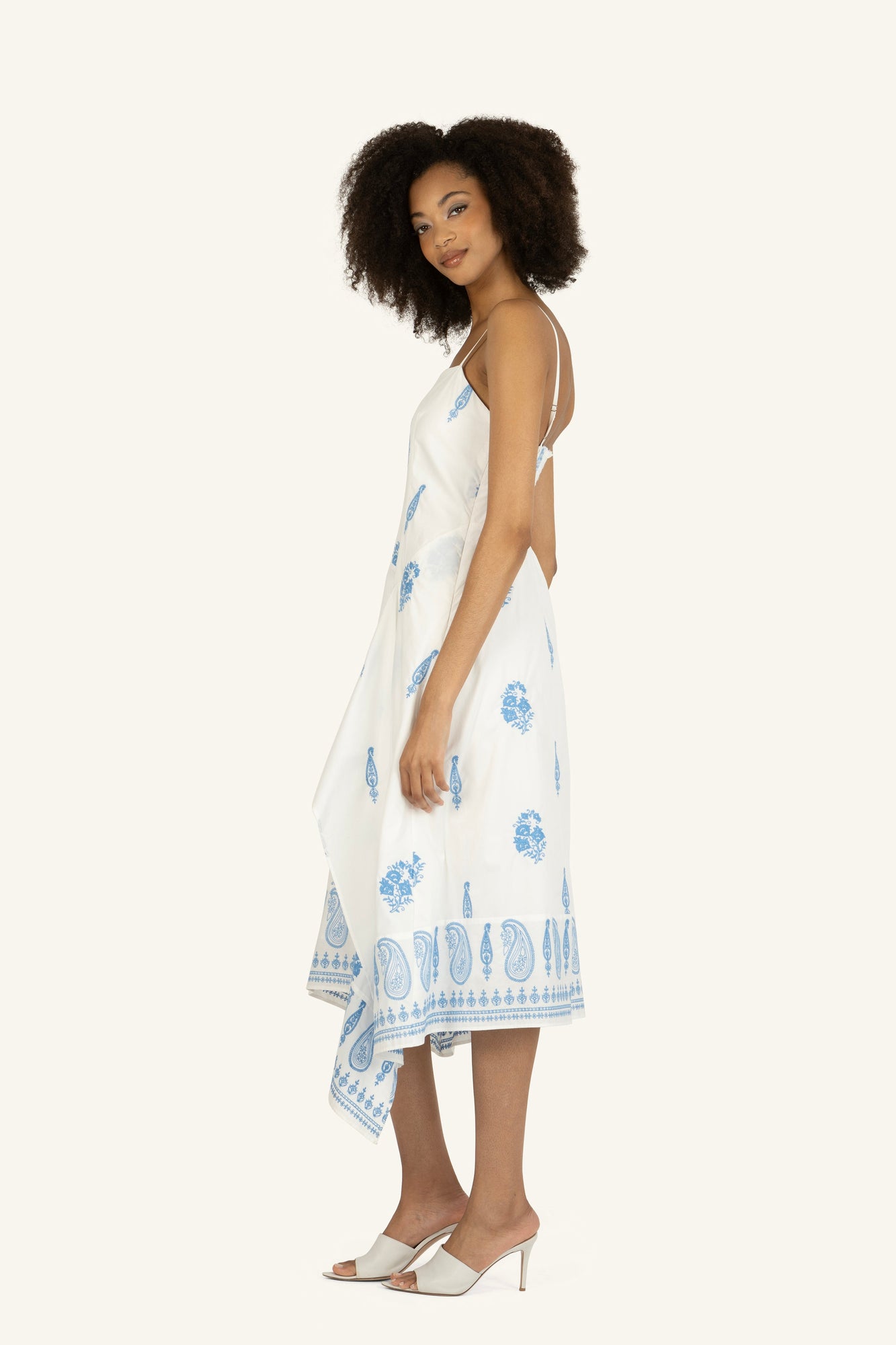 Rosetta Dress | Off-White x Blue Embroidery