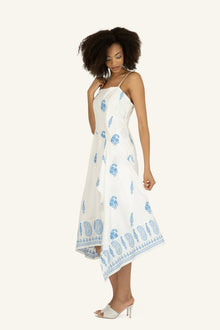 Rosetta Dress | Off-White x Blue Embroidery