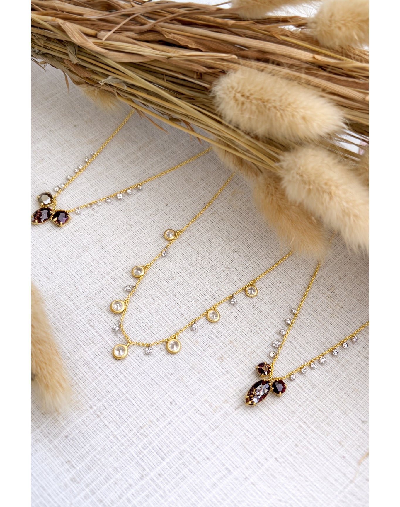 Rough Diamond Station Necklace | 14K Yellow Gold