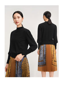 Round Neck Knit Top | Black