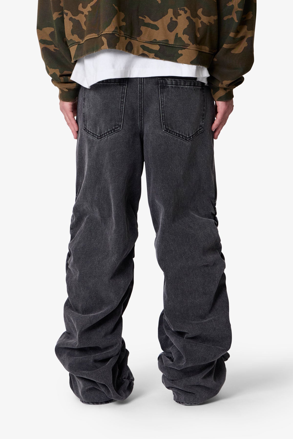 Ruched Denim | Washed Black