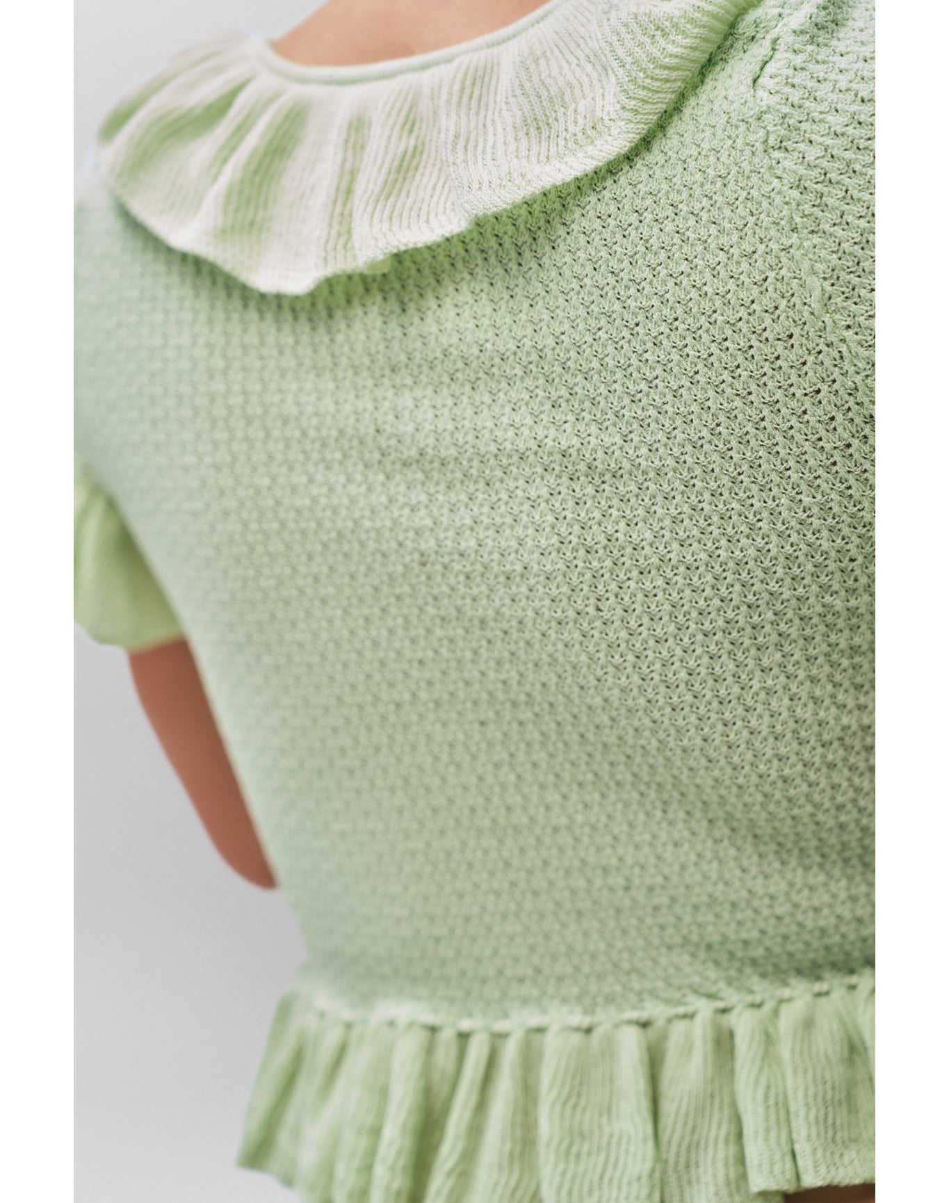 Ruffle Knit Tie Top | Pistachio