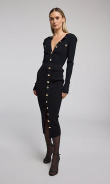 Addie Rib Skirt | Black