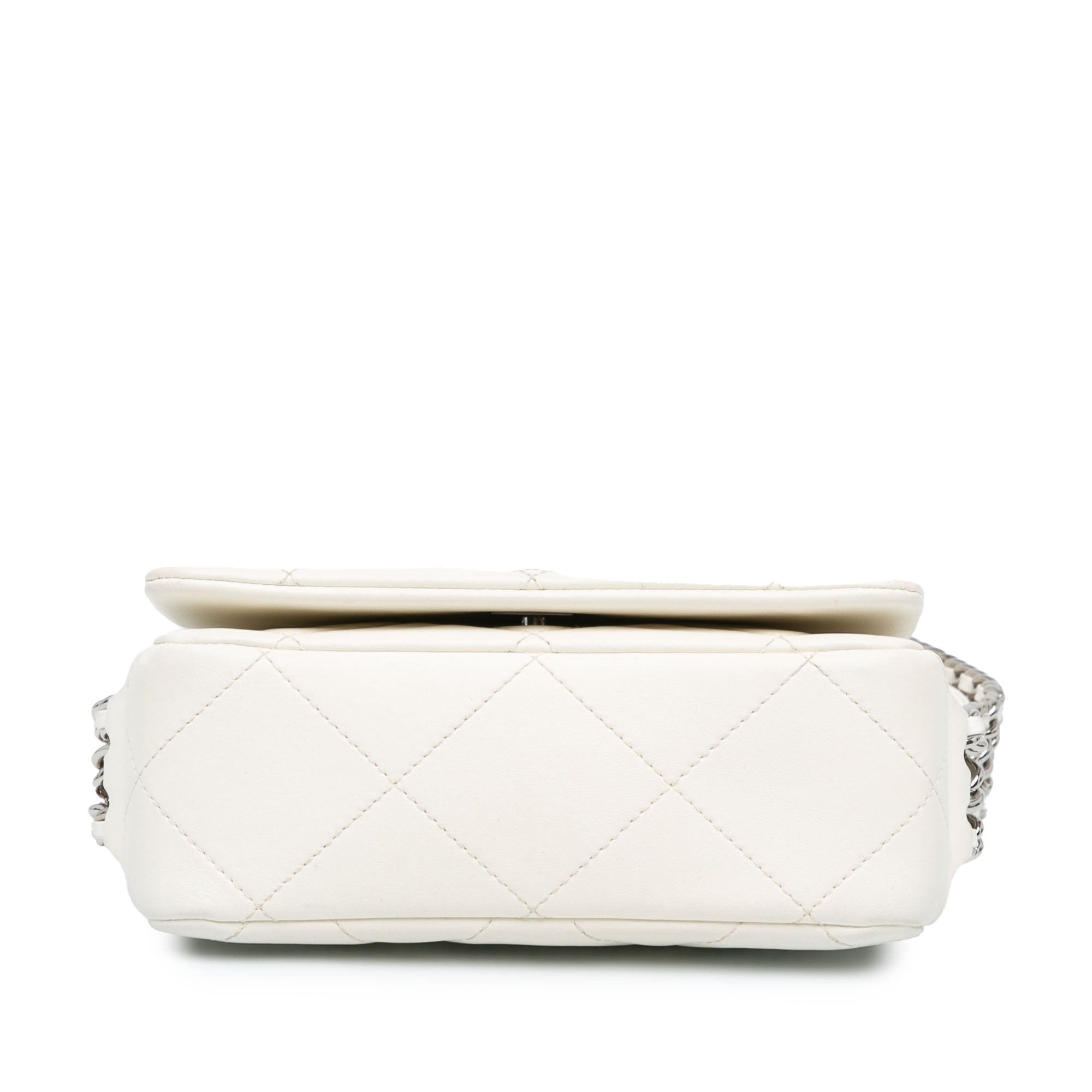 Chanel | Pre-Owned Mini Quilted Lambskin Chain Rows Flap | White