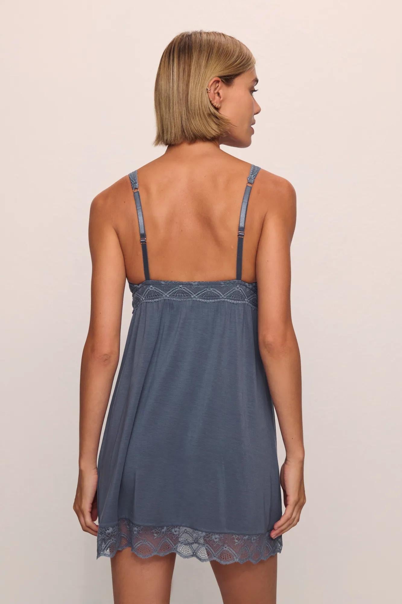 Model is wearing Georgina TENCEL Modal Slip in  Peppercorn