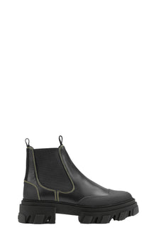 Low Chelsea Boot | Black / Yellow Stitching