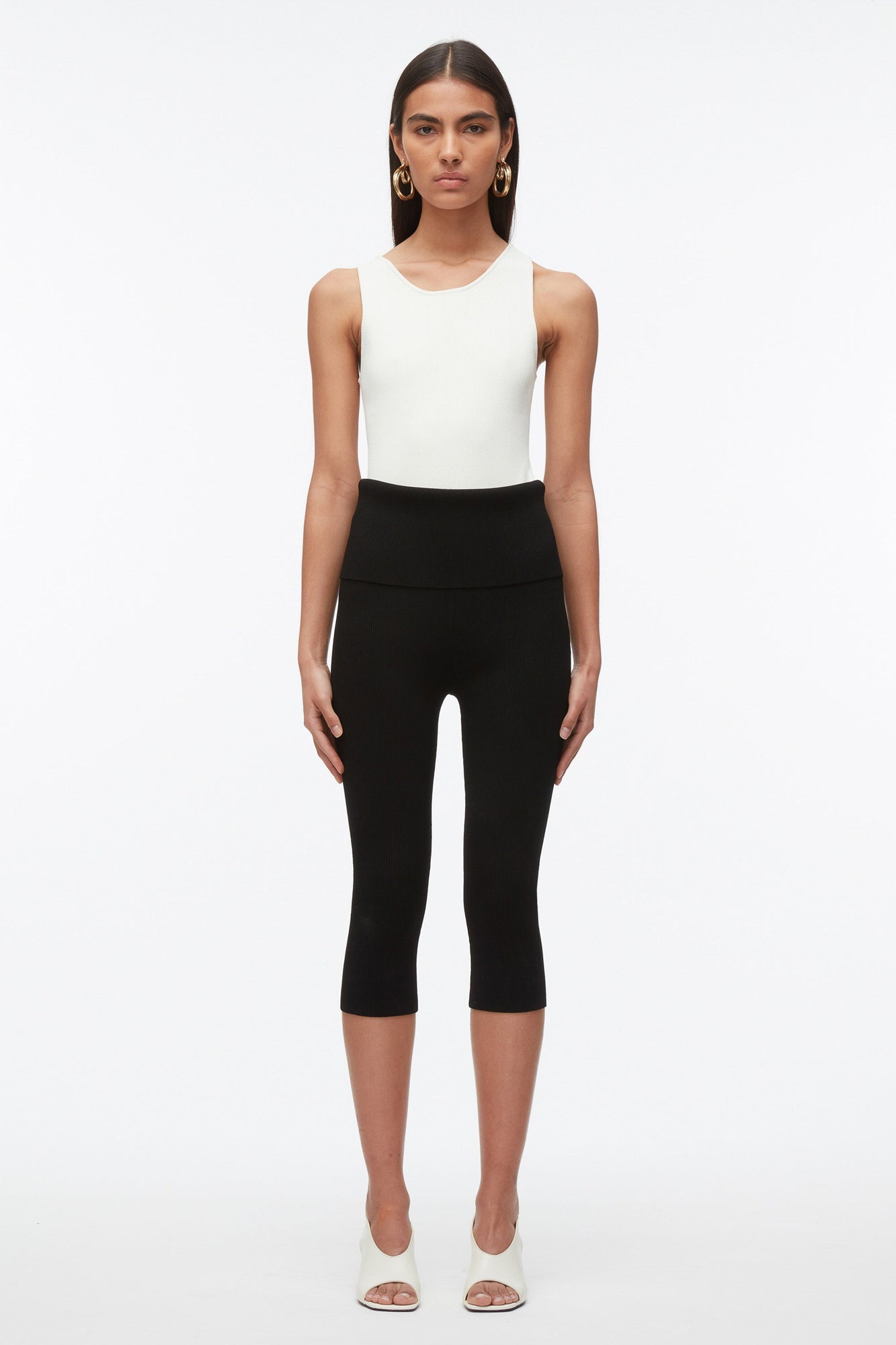 Compact Rib Capris | Black