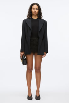 Fringe Mini Slip Skirt | Black