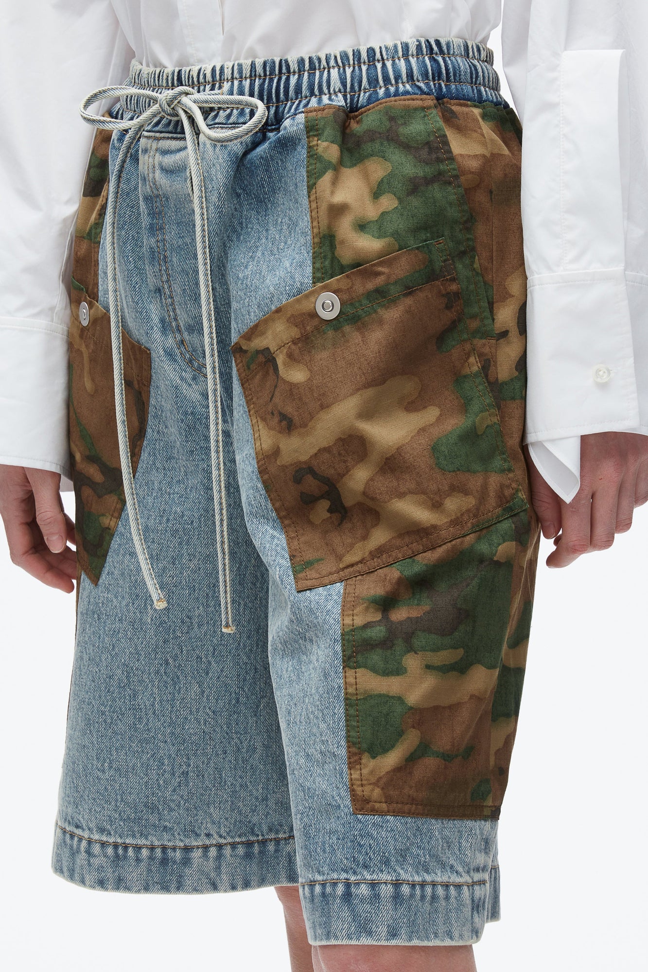 Patchwork Camo Basketball Short | Dark Olive Multi