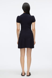 Compact Rib Tulip Dress | Midnight