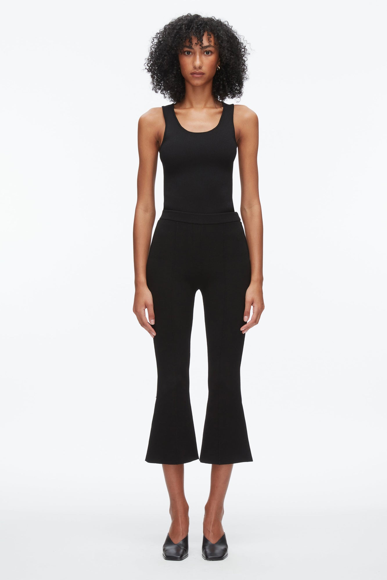 Compact Cropped Kickflare Pant | Black