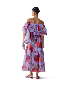 Off Shoulder Ruffle Midi Dress | Violeta Multi