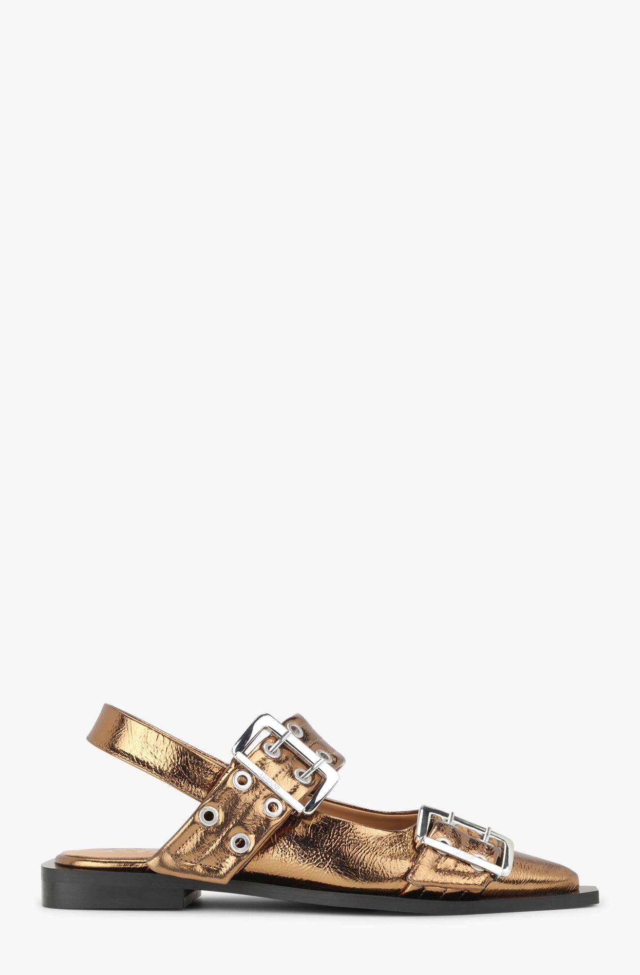 Feminine Buckle Ballerina Metallic | Bronze