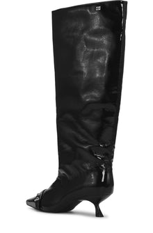 Eyelets Slouchy High Shaft Boot Naplack | Black