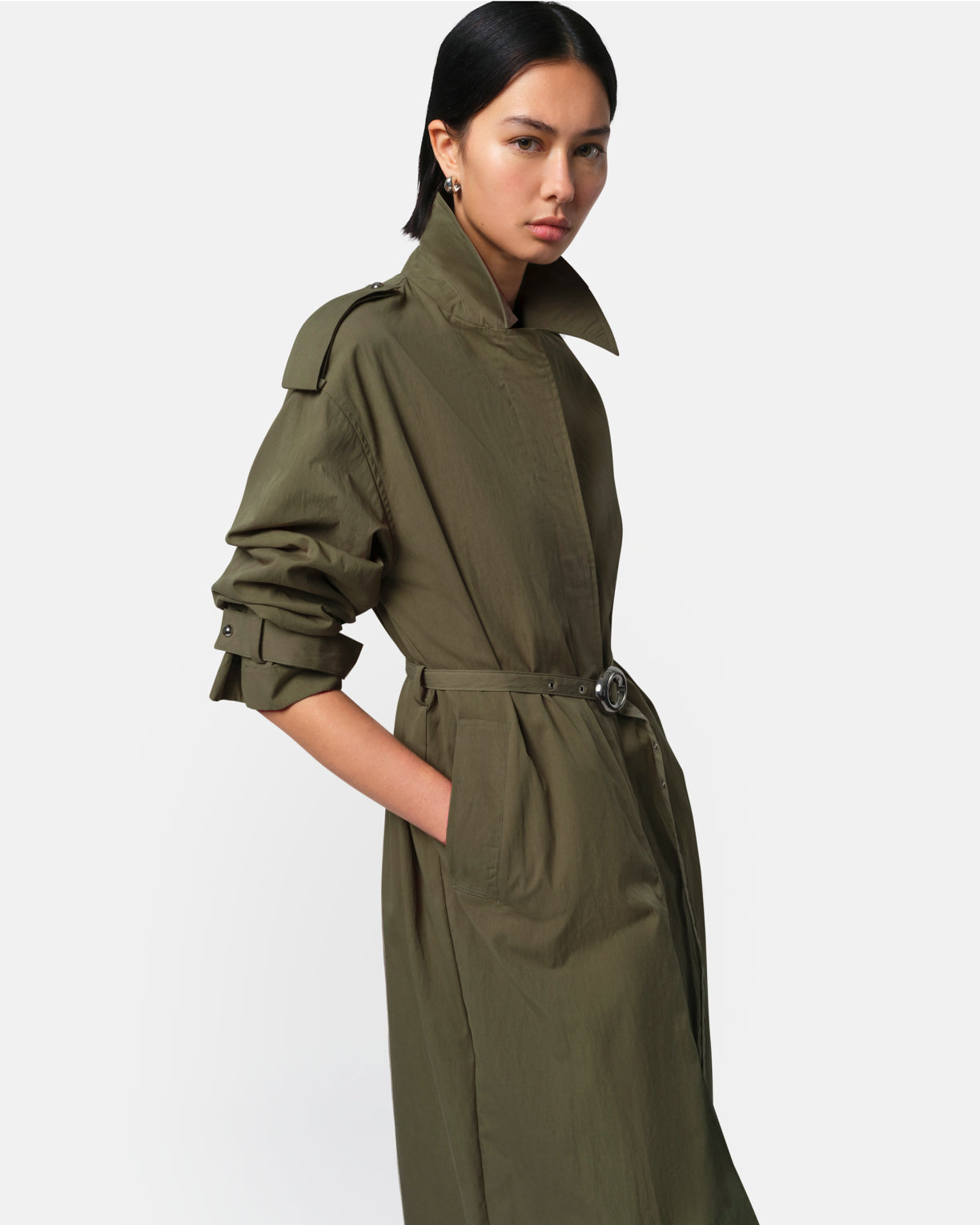 Women | Ozzy Trench Coat | Desert Green