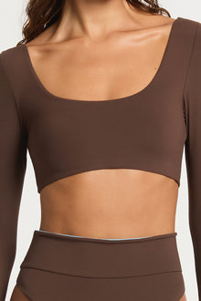 Halle Long Sleeve Crop | Espresso