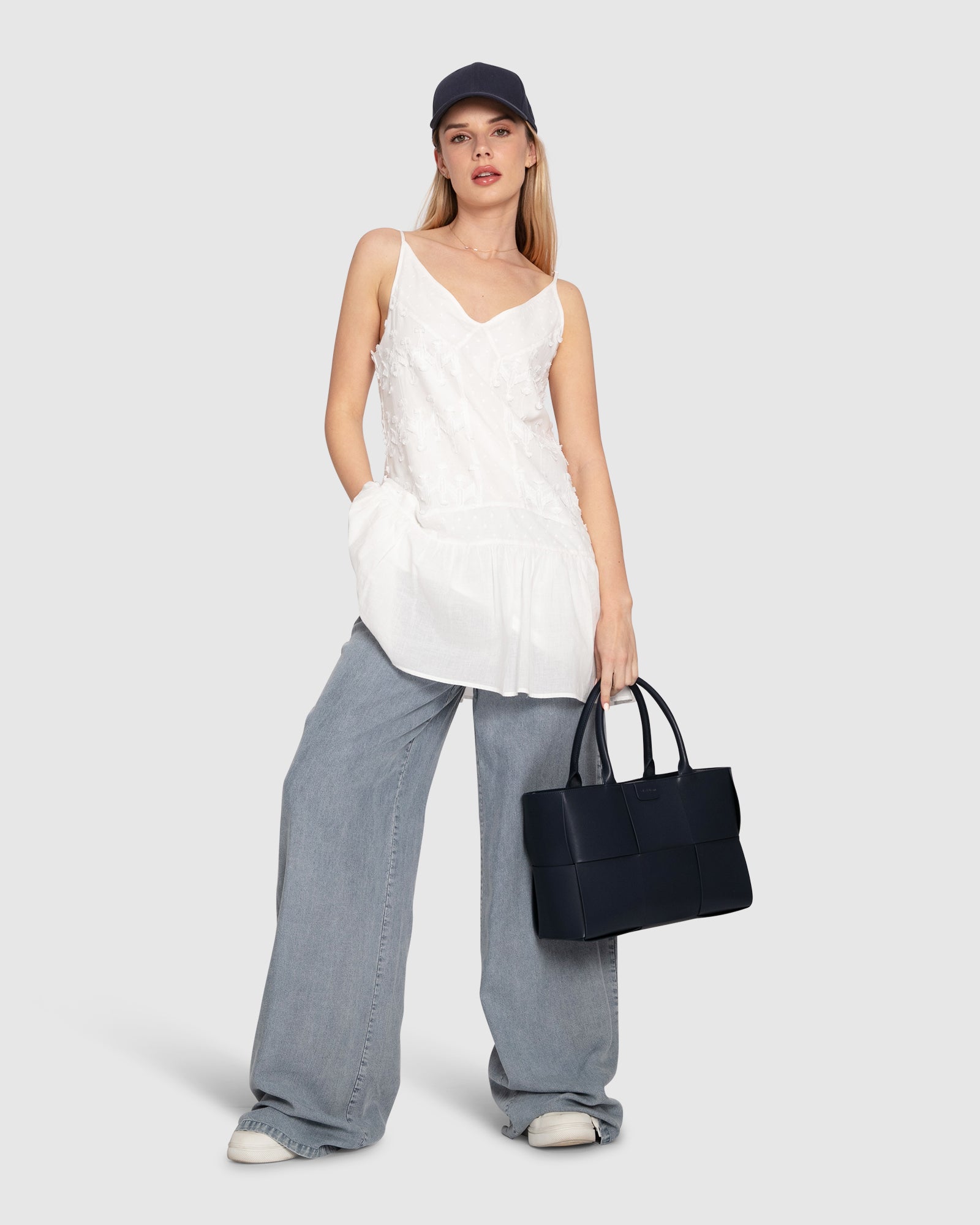 Women | Sunny Afternoon Embroidered Dress | White