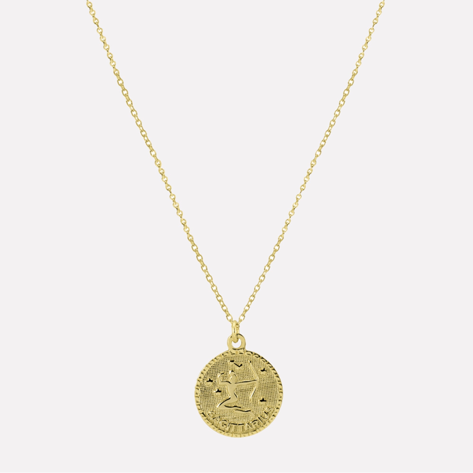 The Zodiac Medal Necklace Sagittarius | Gold Vermeil
