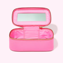 Textured Open Top Mirror Pouch | Bubblegum