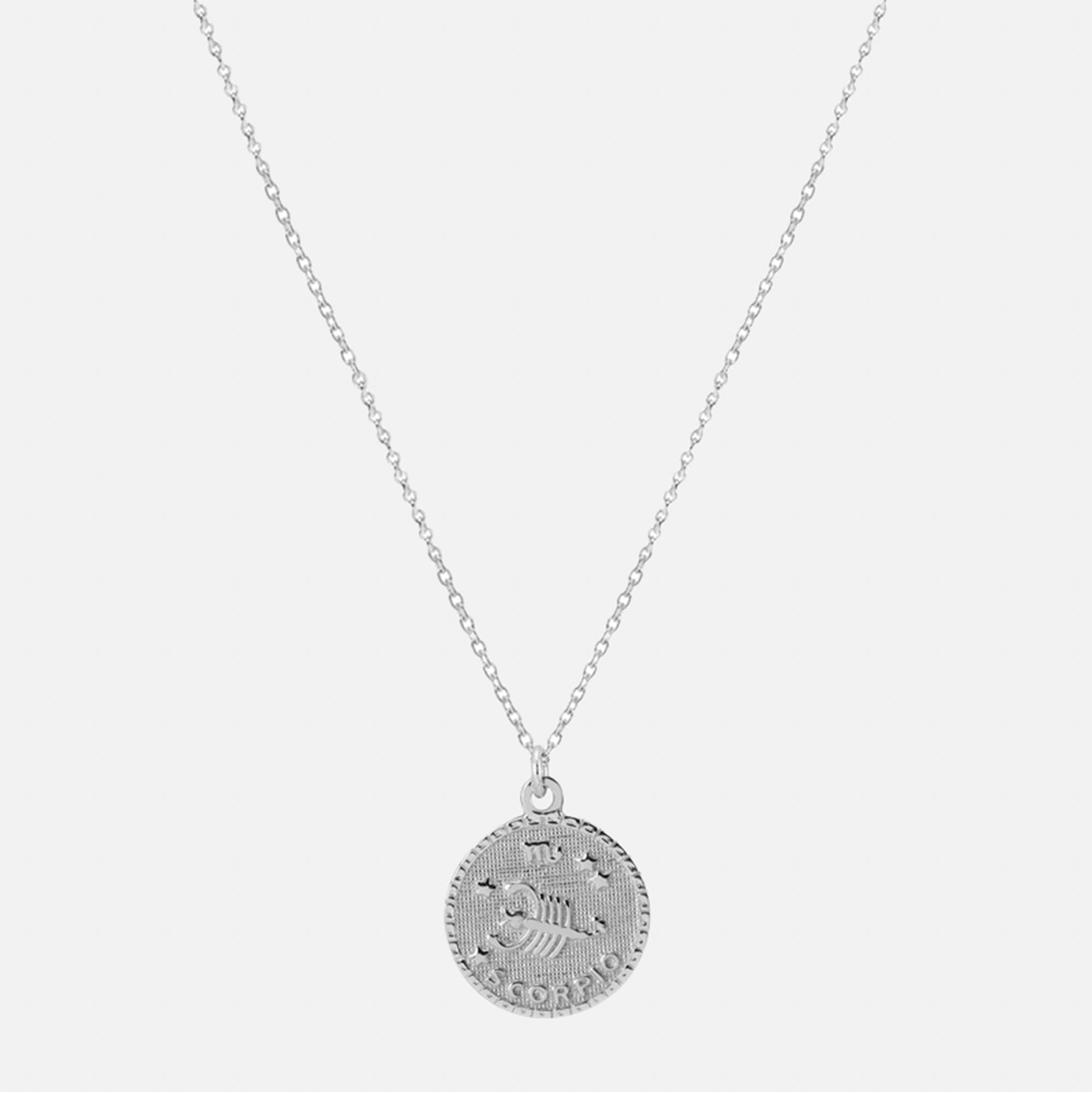The Zodiac Medal Necklace Scorpio | Sterling Silver
