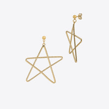 Scribble Star Dangle Earrings | Gold Vermeil