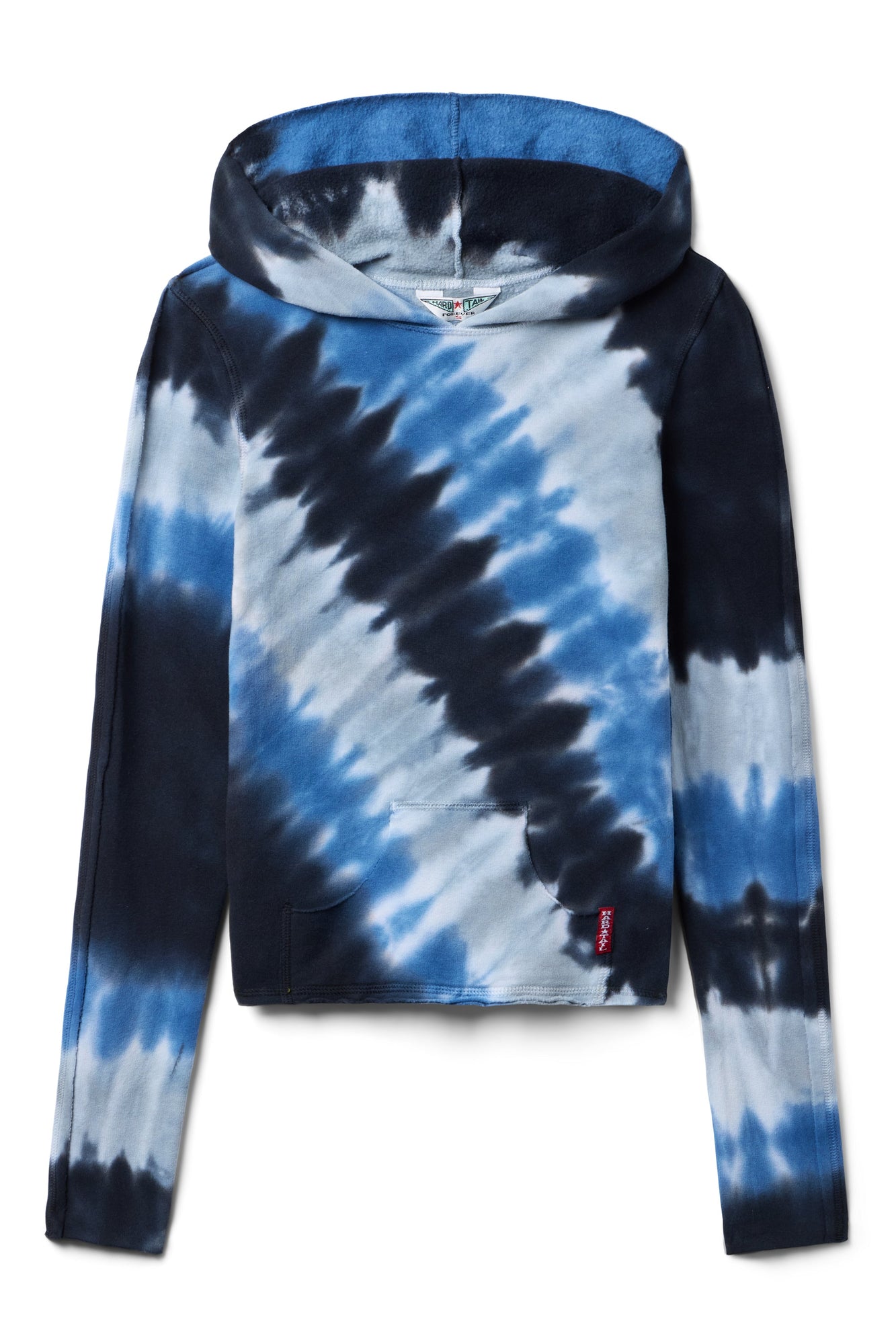 Women | Stretch Fleece Droptail Pullover Hoodie | Multi Diagonal Wash 1