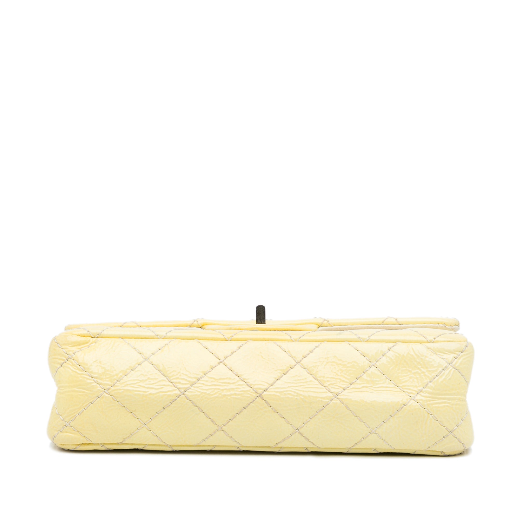 Chanel | Pre-Owned Mini Reissue 2.55 Patent Double Flap | Yellow/Light Yellow