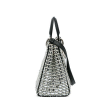 Dior | Pre-Owned Small Tweed Patch Diorissimo Tote | SilverBlackBlack