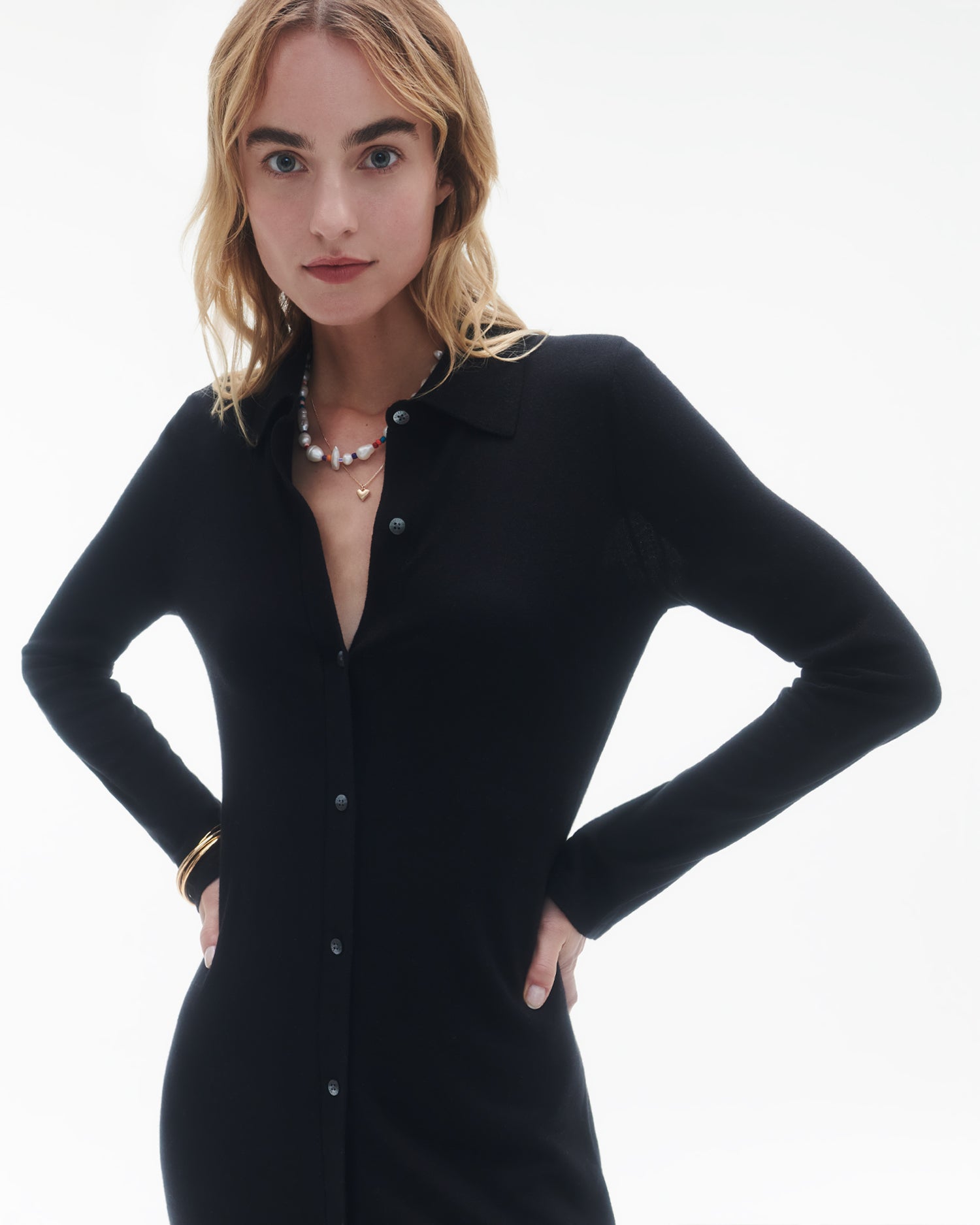 Womens | Showtime Shirt Dress In Silk/Linen | Black