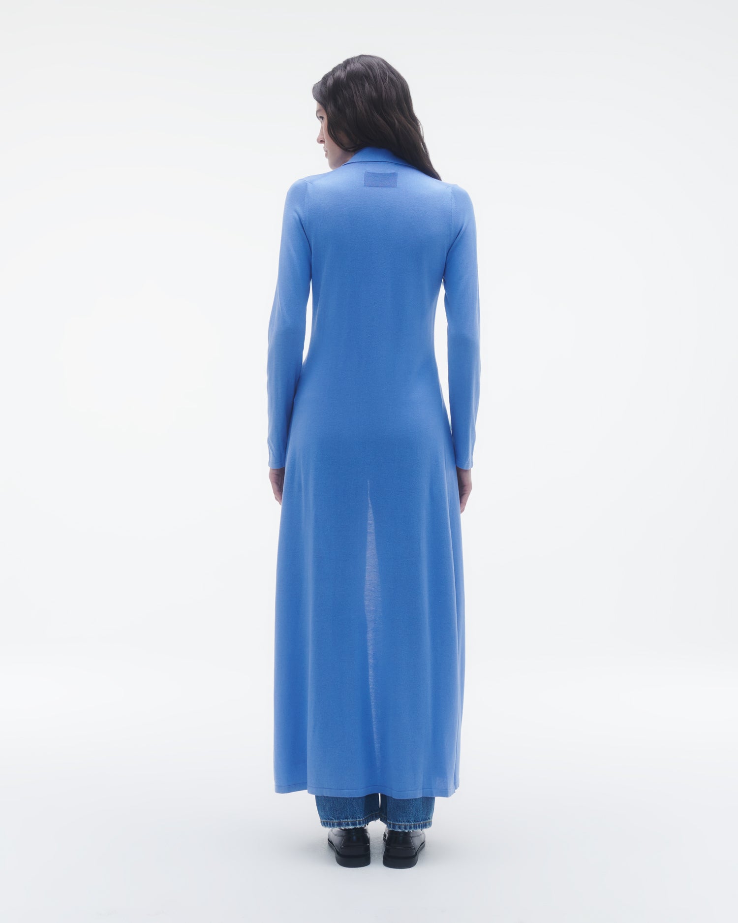 Womens | Showtime Shirt Dress In Silk/Linen | French Blue