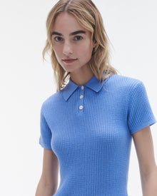 Womens | Shrunken Polo in Cashmere | French Blue