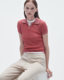 Womens | Shrunken Polo | True Red/Cream