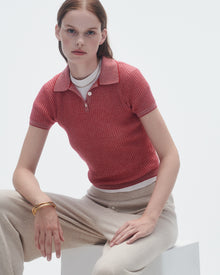 Womens | Shrunken Polo | True Red/Cream