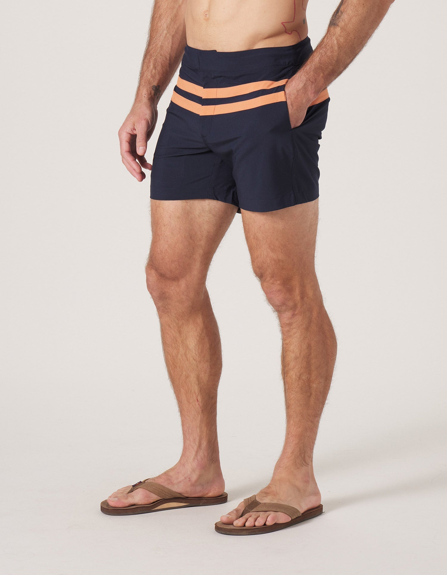 Men | Button Front Trunk | Navy-Copper