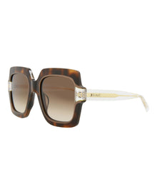 Just Cavalli Square Acetate Sunglasses | Havana