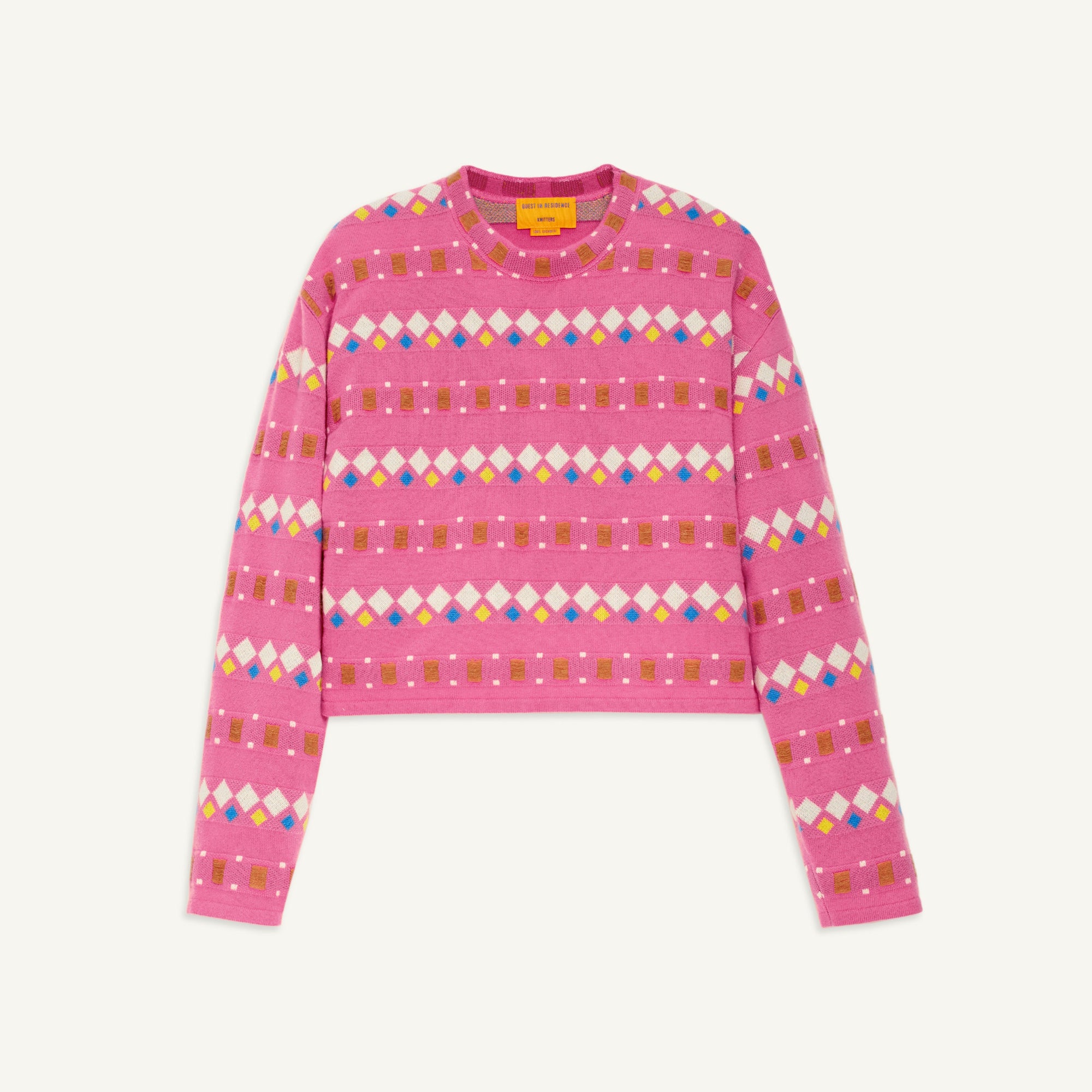 Colorful geometric pattern sweater