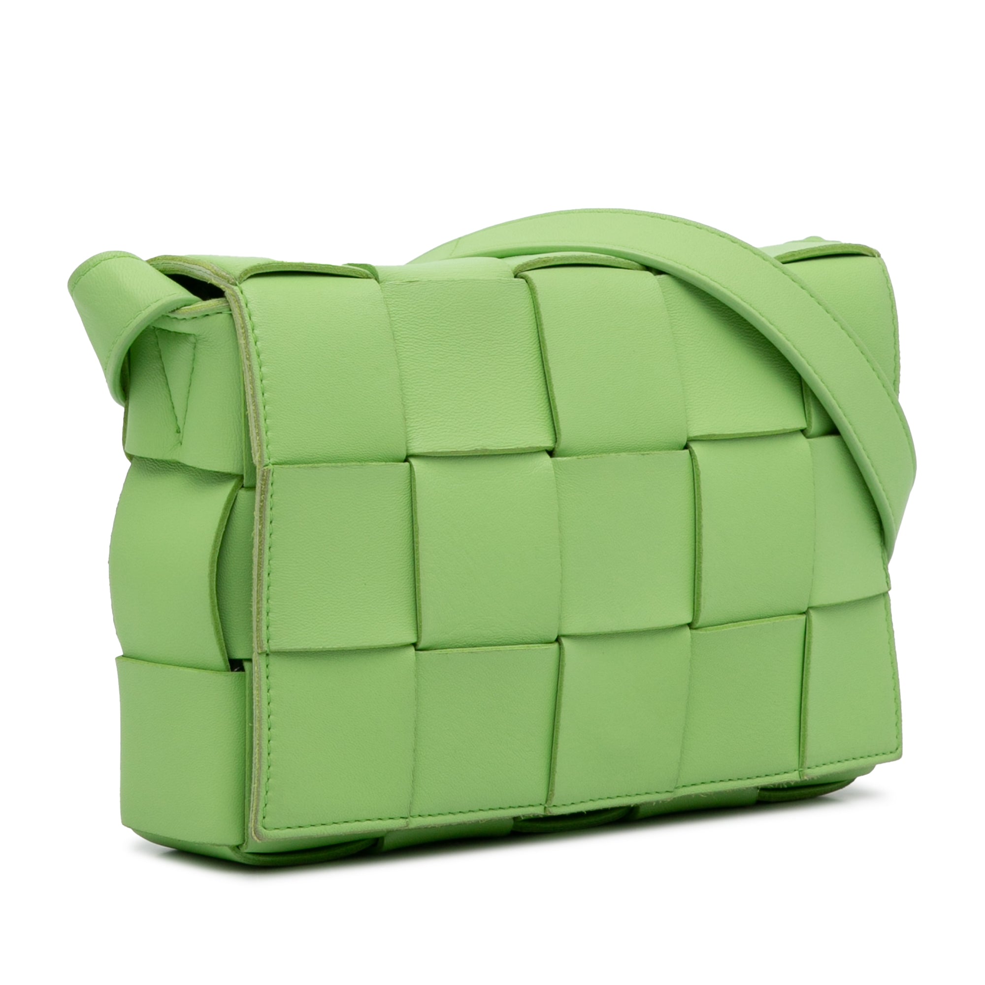 Bottega Veneta | Pre-Owned Nappa Intrecciato Cassette Crossbody | Green/Light Green