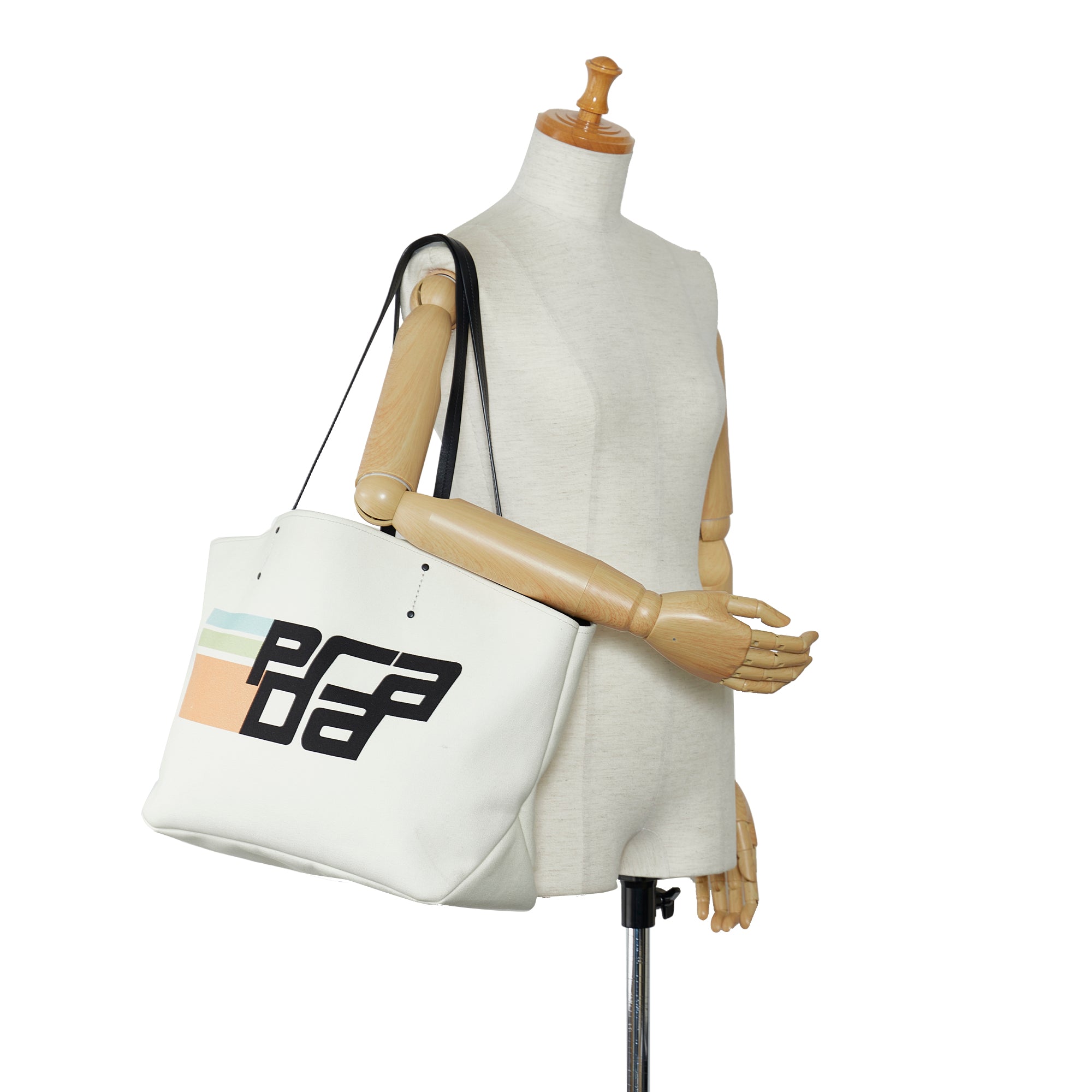 Prada Pre-Owned Canapa Racing Logo Shopping Tote | Women | White