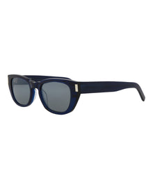 Saint Laurent Round Recycled Acetate Sunglasses | Blue