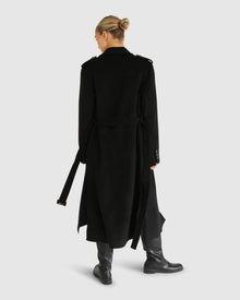 Women | Skylight Wool Blend Longline Coat | Black