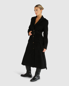 Women | Skylight Wool Blend Longline Coat | Black