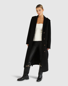 Women | Skylight Wool Blend Longline Coat | Black