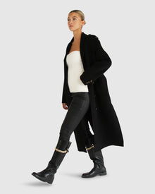 Women | Skylight Wool Blend Longline Coat | Black