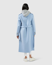Women | Skylight Wool Blend Longline Coat | Sky Blue