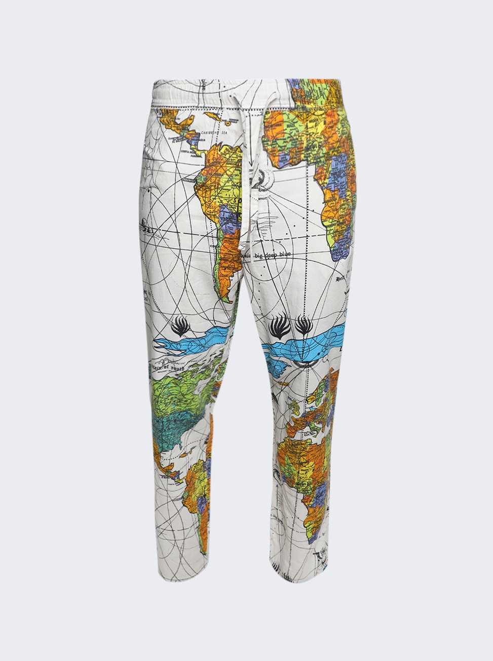 Men | Saint Mxxxxxx X Dr Woo | Pajama World Map Pants | White