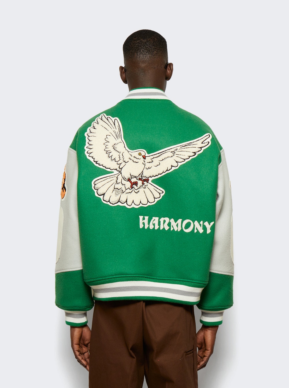 Men | Saint Mxxxxxx X Shermer Academy | Pigen Varsity Jacket | Green