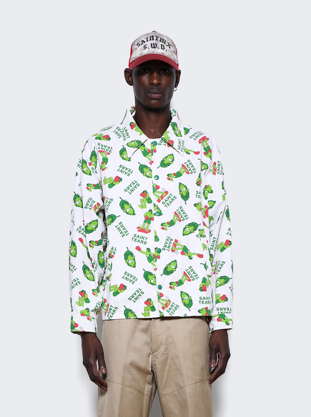 Men | Saint Mxxxxxx X Denim Tears | Coach Jacket | White