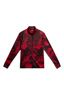 Men | Eddie Print Mid Layer | Mountain Glitch Red