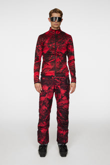 Men | Eddie Print Mid Layer | Mountain Glitch Red