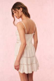 Solbina Cotton Rose & Bow Mini Dress | White